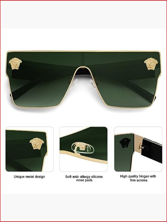 Oversized Square Sunglasses with UV Protection, 2-Pack main image 4